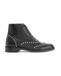 Saint Laurent Black Lolita Studded Leather Ankle Boots