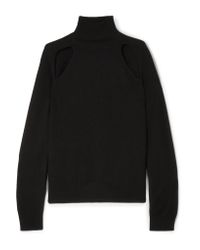 L'Agence Philo Cutout Wool And Cashmere-blend Turtleneck Sweater Black