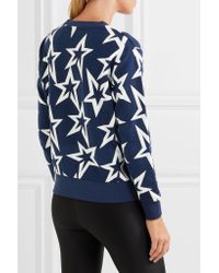 Perfect Moment Blue Starlight Cropped Cotton-jersey Sweatshirt