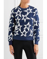 Perfect Moment Blue Starlight Cropped Cotton-jersey Sweatshirt