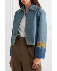 loewe cropped denim jacket