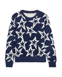 Perfect Moment Blue Starlight Cropped Cotton-jersey Sweatshirt