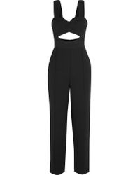 Self-Portrait Black Lulu Cutout Ponte Jumpsuit