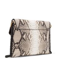 Isabel Marant Gray Sinky Whipstitched Snake-effect Leather Shoulder Bag
