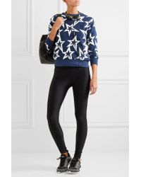 Perfect Moment Blue Starlight Cropped Cotton-jersey Sweatshirt