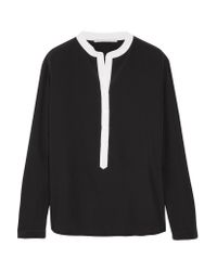 Stella McCartney Black Eva Silk Crepe De Chine Blouse