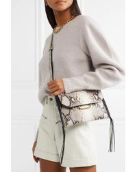 Isabel Marant Gray Sinky Whipstitched Snake-effect Leather Shoulder Bag