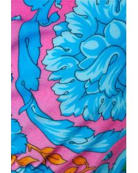 Versace Blue Bedrucktes Triangel-bikini-oberteil