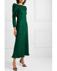 ruched jacquard midi dress