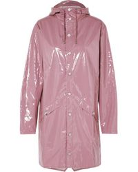 Rains Regenmantel Aus Glänzendem Pu Mit Kapuze in Pink | Lyst DE