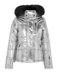 Veste De Ski à Capuche Métallisée à Finition En Fourrure Synthétique Rio TOPSHOP en coloris Metallic
