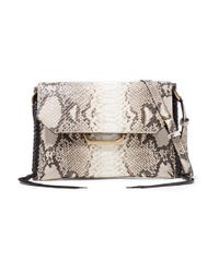 Isabel Marant Gray Sinky Whipstitched Snake-effect Leather Shoulder Bag