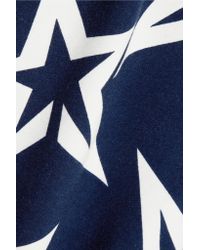 Perfect Moment Blue Starlight Cropped Cotton-jersey Sweatshirt