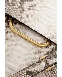 Isabel Marant Gray Sinky Whipstitched Snake-effect Leather Shoulder Bag