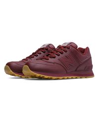 new balance 574 burgundy leather