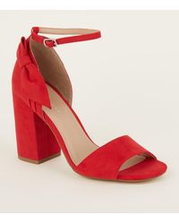 new look red bow heels