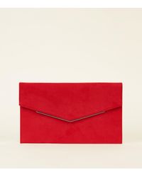 red clutch bag new look