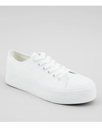 New Look Rubber White Platform Trainers 