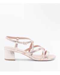 gold wide fit block heeled sandals