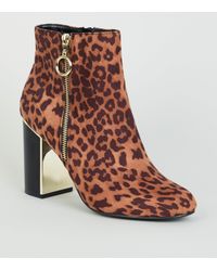 new look leopard print ankle boots