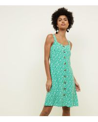 green ditsy floral dress new look