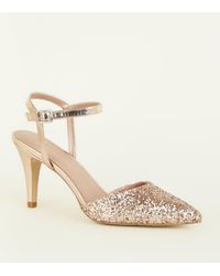 gold heels new look