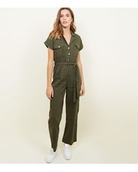 khaki green jumpsuit new look