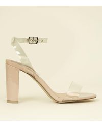 clear strap heels new look