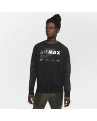 Nike Sportswear Air Max Fleece Crew Black for Men | Lyst UK