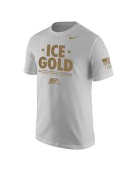 white and gold nike t shirt
