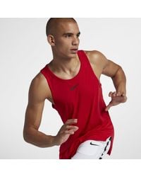Nike Breathe Elite Sleeveless Basketball Top in Red for Men - Lyst