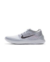 men's free rn flyknit 2018 running shoes - blue/grey