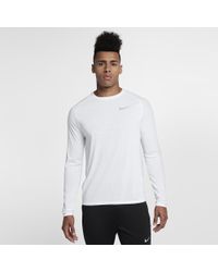 long sleeve white running top