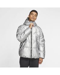 Nike Sportswear Down-fill Hooded Puffer Jacket in Metallic Silver,Dark  Grey,Black (Metallic) for Men - Lyst