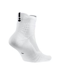 Nike Synthetic Elite Versatility Mid Basketball Socks in White/White/Black (White) for Men | Lyst