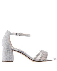 silver small block heels