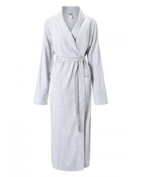 Bodas - Gray Long Brushed Cotton Robe - Lyst