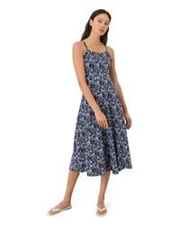 Pact Fit & Flare Signature Scoop Dress Made With Organic Cotton in Blue |  Lyst