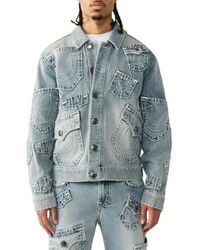 TRUE RELIGION Jimmy Super T Stitch Denim Jacket in Blue for Men | Lyst