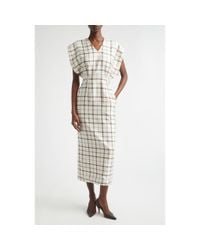 Brandon Maxwell Button-detailed Midi Dress in Green | Lyst