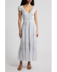 LoveShackFancy Lyvienne Lace-Trimmed Chiffon Maxi Dress in Pink | Lyst LoveShackFancy Lyvienne Lace-Trimmed Chiffon Maxi Dress in Pink | Lyst