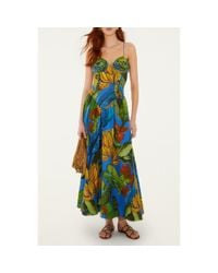 ainika shell print linen blend maxi dress Farm Rio Ainika Shell Print Linen Blend Maxi Dress In Red - 55% Off