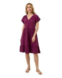 Pact Organic Cotton Coastal Double Gauze Beach To Brunch Dress in Blue