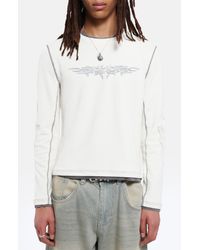 Jaded London Gothic Waffle Henley Long-Sleeves Regular-Fit Cotton