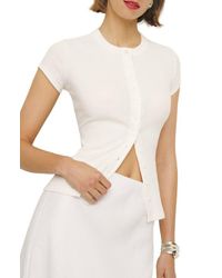 Reformation Alida Organic Cotton Button-Up Midi Dress in Natural | Lyst