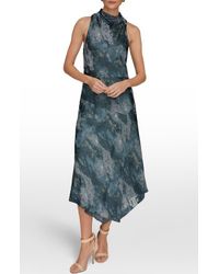 chinese dress ladies Sleeveless Crew Neck Metallic Boucl Dress