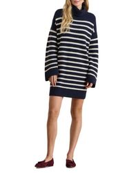 Ralph Lauren Sweater-Bodice Long-Sleeve Dress in Natural | Lyst