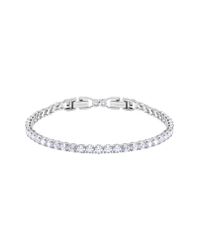 swarovski tennis bracelet metallic rhodium plated deluxe round