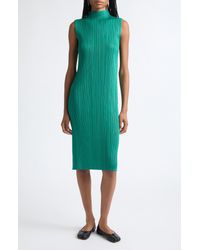 Pleats Please Issey Miyake Pointe Pleated Asymmetric Sleeveless