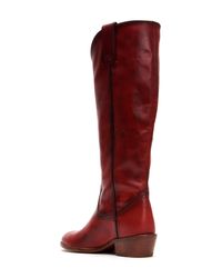 Frye Carson Knee High Boot in Crimson Leather (Red) - Lyst